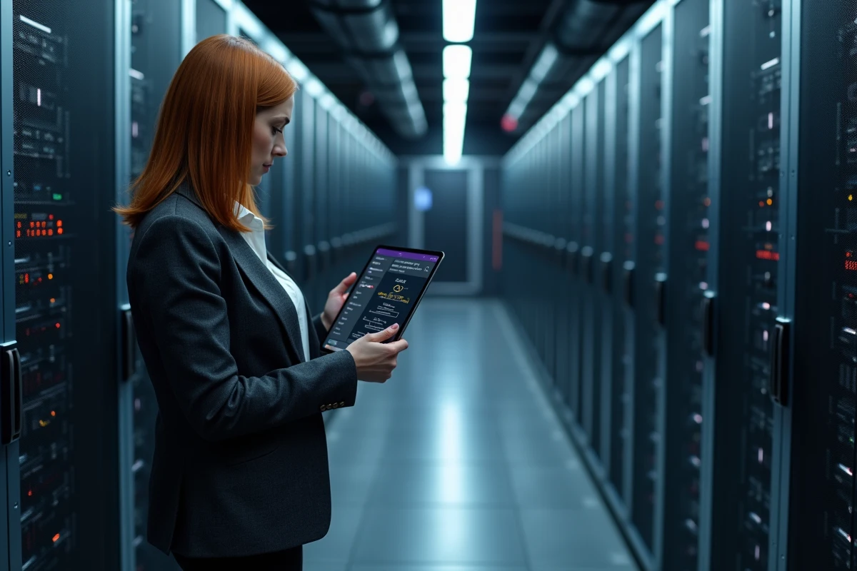Architecte data consultant les paramètres de sécurité d'une connexion Plan BI dans une salle serveur multi-sites