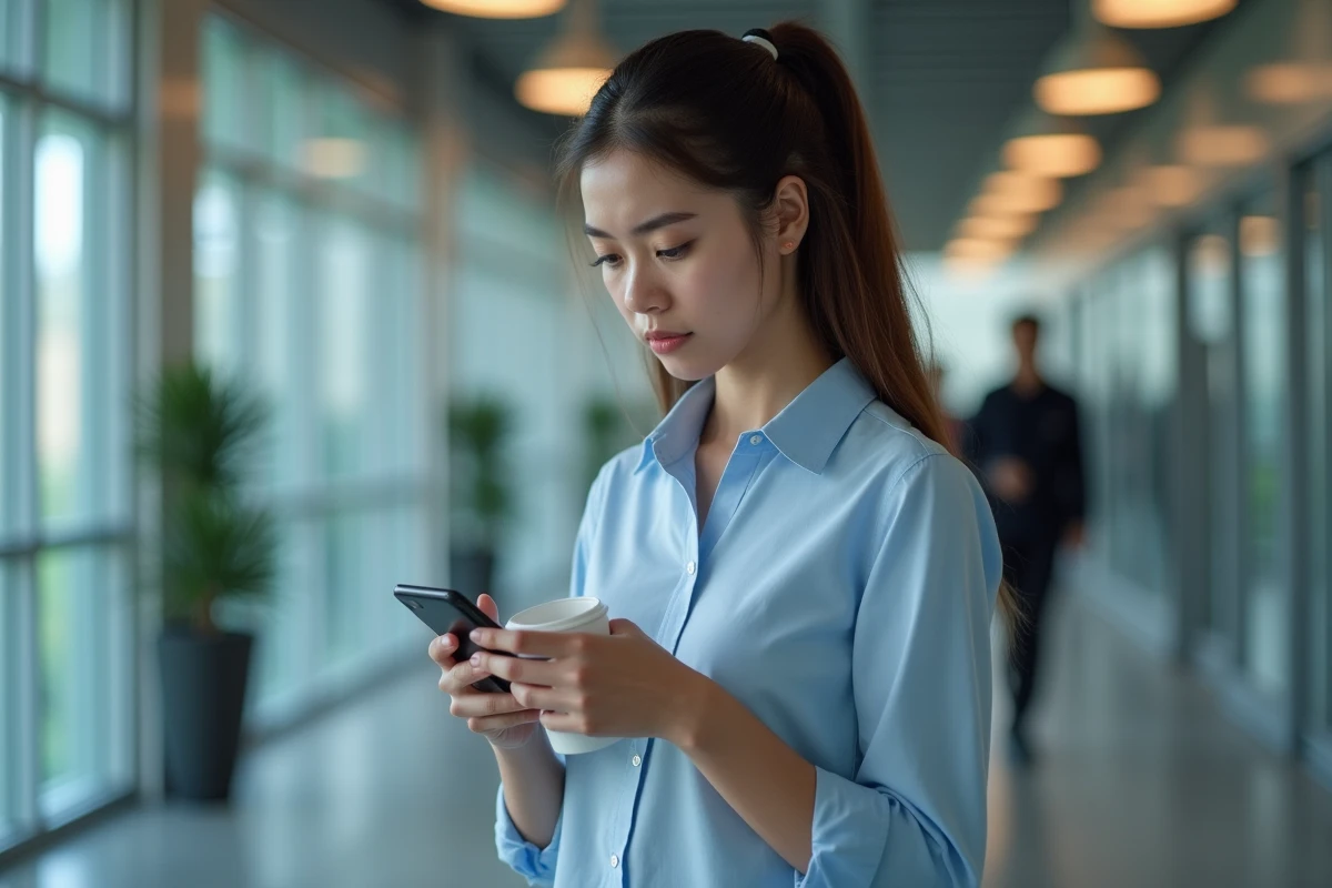 Jeune femme dans un couloir d