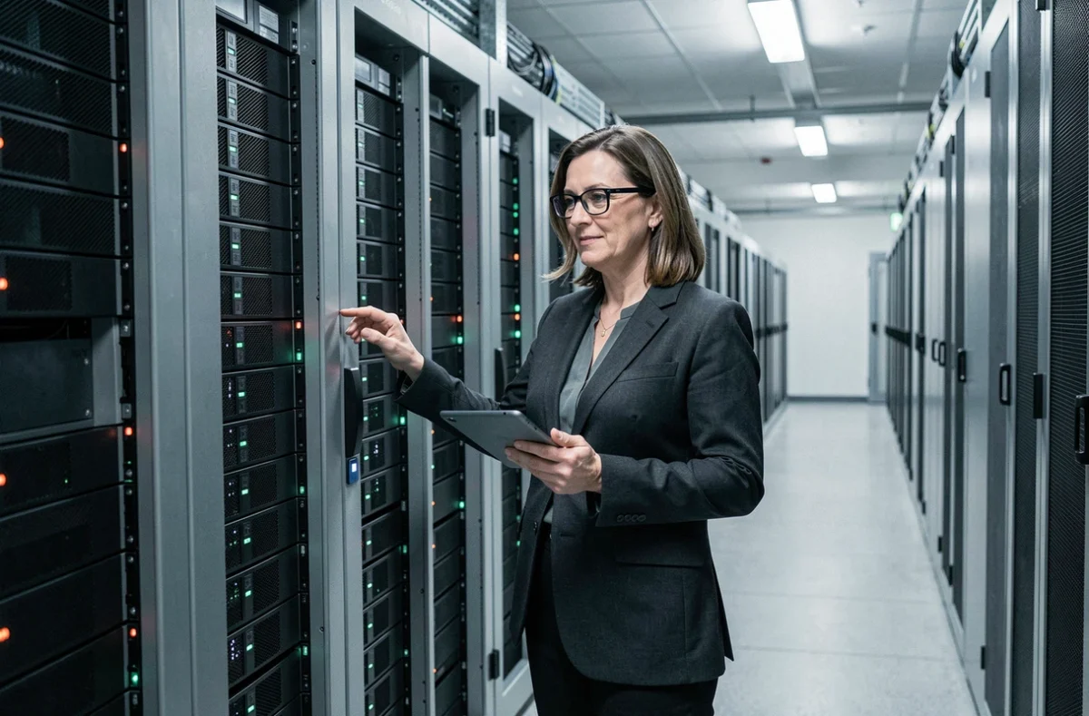 Responsable informatique dans une salle de serveurs d'un prestataire IT en Hauts-de-France
